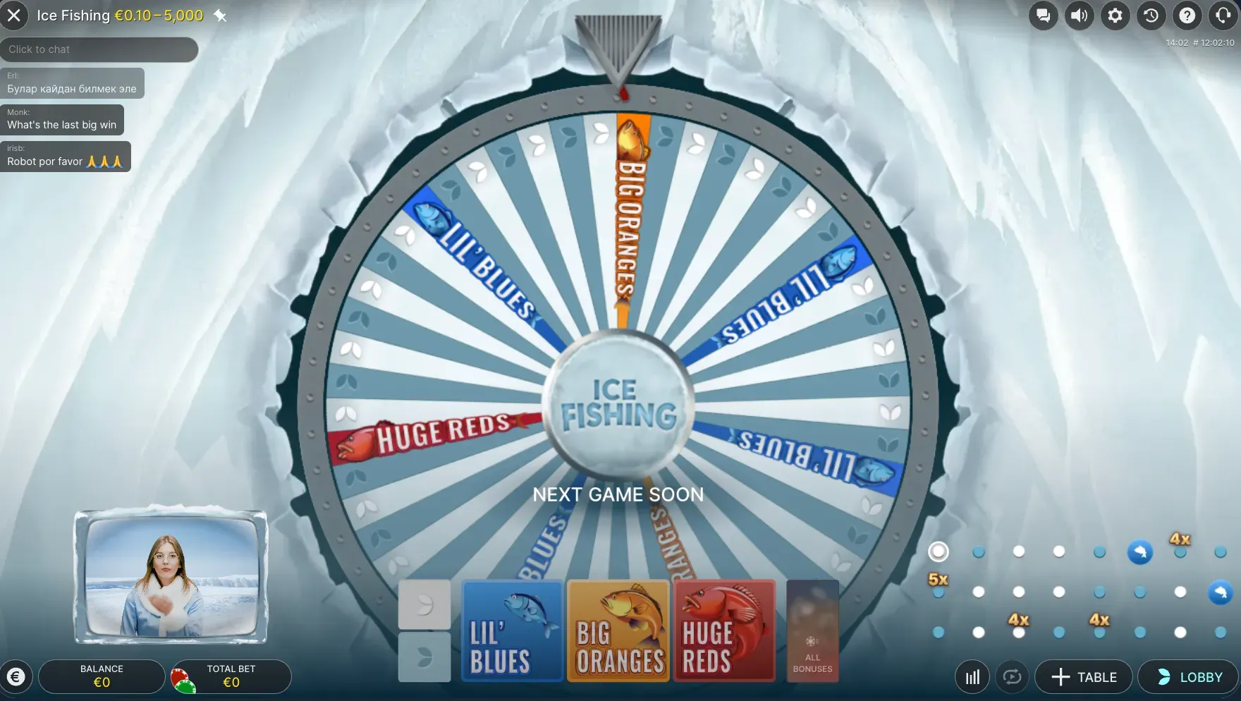 ICE Fishing — game show en vivo de Evolution en Trilenium